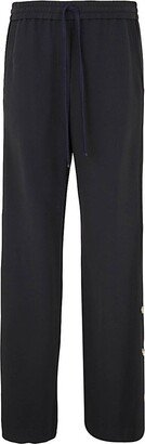 Elasticated Waistband Wide-Leg Trousers-AB