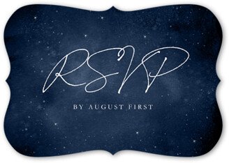 Rsvp Cards: Celestial Union Wedding Response Card, Blue, Pearl Shimmer Cardstock, Bracket