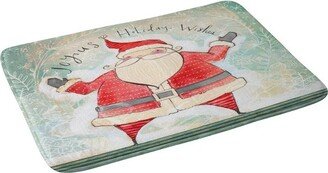 24x36 Joyous Holiday Wishes Bath Mat Green