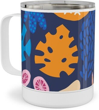 Travel Mugs: Jungle Pattern - Multi Stainless Steel Mug, 10Oz, Multicolor