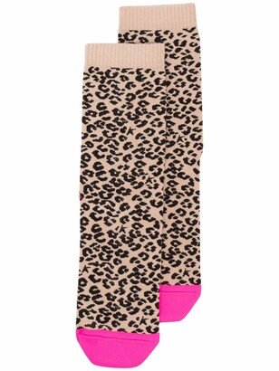 Leopard Intarsia-Knit Ankle Socks