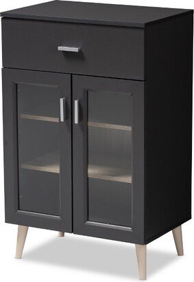 Jonas Oak Finished Kitchen Cabinet Gray/Brown