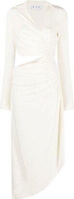 Vi-Crepe draped midi dress