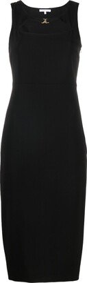 Essential logo-plaque midi dress