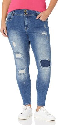 City Chic Women's Apparel City Chic Plus Size Jean Patched Apple S in Indigo