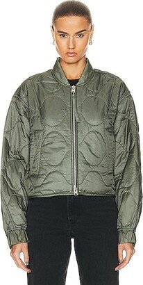 x Shoreditch Ski Club Iona Quilted Jacket in Olive