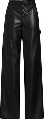 Faux Leather Carpenter Pants