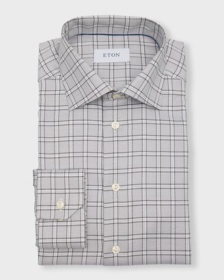 Men's Slim Fit Check-Print Dress Shirt