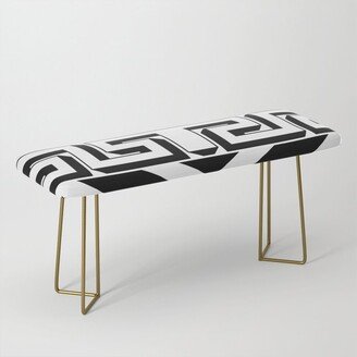 PLAIN BLACK AND WHITE MODERN ART ABSTRACT DESIGN Benches