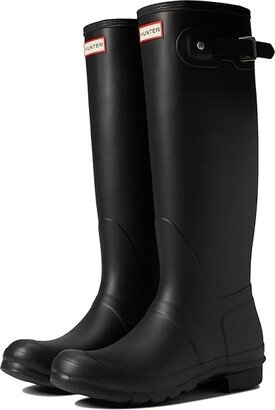 Tall Backstrap Print Boot (Black/White) Women's Rain Boots