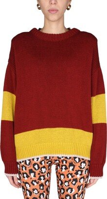 Color-Block Crewneck Knit Jumper