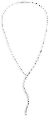 14K White Gold Nude Lariat Necklace