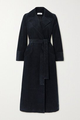 Roxanne Belted Cotton-corduroy Trench Coat - Black
