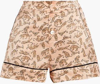 Catalyna printed silk-satin pajama shorts