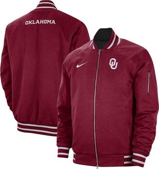 Men's Crimson Oklahoma Sooners Full-Zip Bomber Jacket