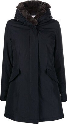 Faux-Fur Trim Hooded Parka