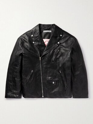 Distressed Leather Jacket-AA