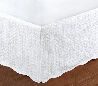 Cozy Line Home Fashions White Quilted Bed Skirt Dust Ruffle Matelasse Tailored 16 Drop