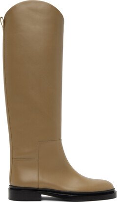 Tan Asymmetric Boots