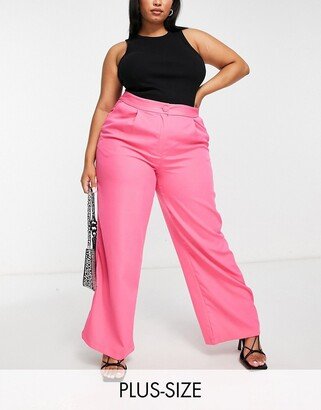 Trendyol plus wide leg pants in pink