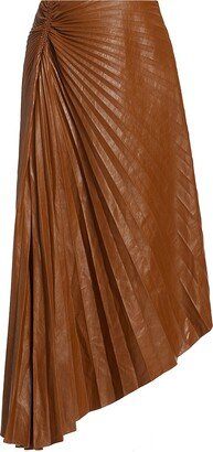 Tracy Faux-Leather Pleated Maxi Skirt