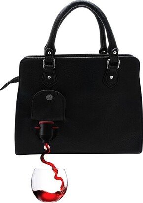 PortoVino LA Clutch Fashionable Wine Purse that Holds and Pours 1 bottles of Wine, Black