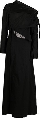 Draped Long-Sleeved Dress-AB