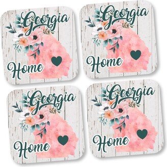 Georgia Map Coasters, State Funny Birthday Gift, Christmas Party, Wood Decoration
