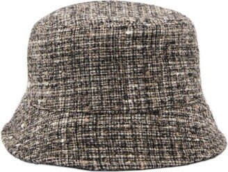 Monili Chain Embellished Tweed Bucket Hat