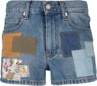 Sina patchwork denim shorts