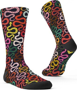 Socks: Snake-A-Delic - Multi Color Custom Socks, Multicolor