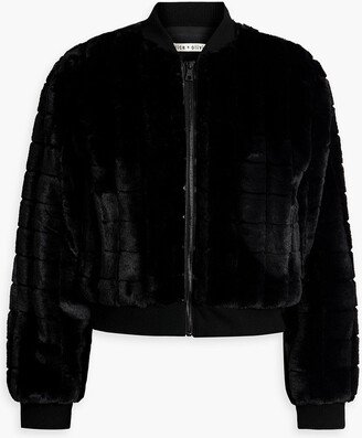 Latanya cropped quilted faux fur jacket