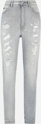 Light blue denim Grace jeans with ripped details