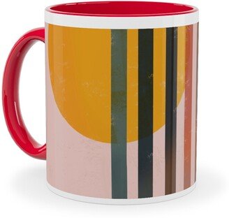 Mugs: Abstract Cali Sunset - Multi Ceramic Mug, Red, 11Oz, Multicolor