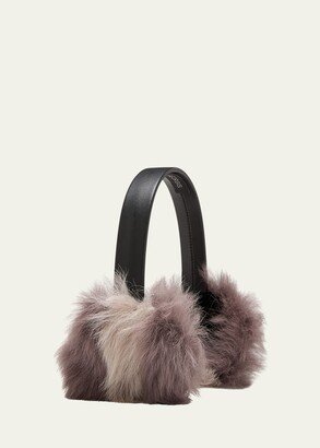 Two-Tone Leather & Shearling Earmuffs