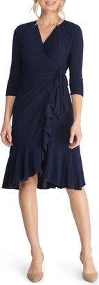 Women's Whimsy Ruffled Knee Length Wrap Dress