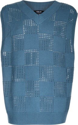 V-neck knitted vest-AE