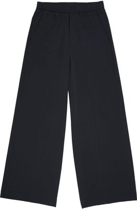 Elasticated-Waistband Wide-Leg Trousers