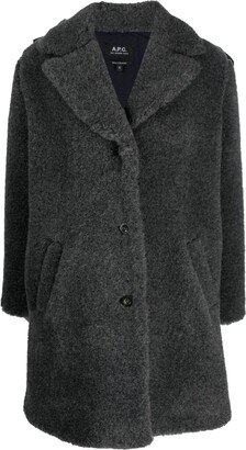 Nicolette brushed single-breasted coat