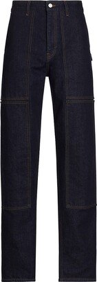 Denim Wide-Leg Carpenter Pants