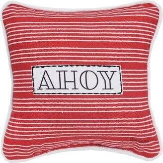 8 x 8 Ahoy Stripe Printed and Applique Throw Pillow