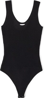 Ottoman U-Neck Bare Bodysuit (Black) Women's Jumpsuit & Rompers One Piece