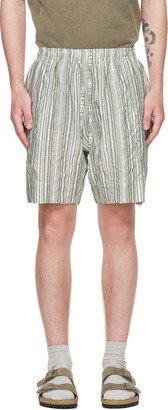 XENIA TELUNTS Green & White Nine AM Shorts