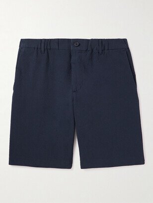 Theodor 1040 Straight-Leg Stretch Organic Cotton-Seersucker Shorts