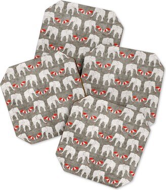 Holli Zollinger Elephant And Umbrella Coaster Set