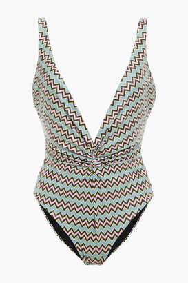 Ruched printed swimsuit