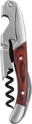 Country Home Double Hinged Wood Corkscrew, Rosewood Inlay Wine Key, Bar Tool, Wine Opener, 4.75, Brown