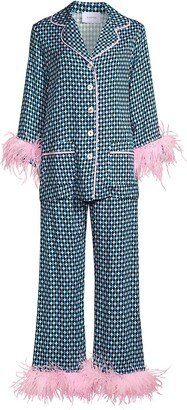 Party Feather-Embellished Pajama Set