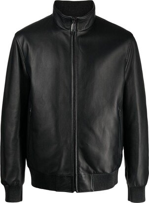 Zip-Up Reversible Leather Jacket