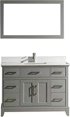 48 Single Sink Bathroom Vanity Set with Engineered Marble Top and Free Mirror